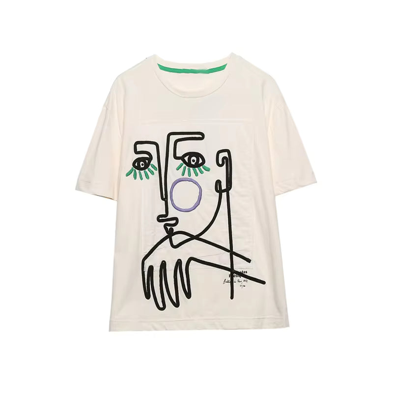 Round Neck Short Sleeved T-shirt Top